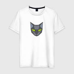 Геометрический кот – Мужская футболка хлопок с принтом купить со скидкой в -20%