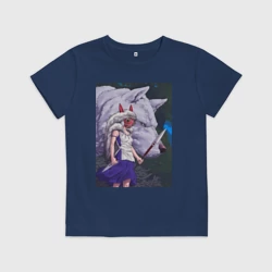 Детская футболка хлопок Принцесса Мононоке волк