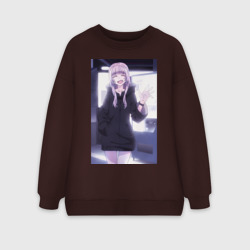 Женский свитшот oversize без начеса хлопок Надзуна Нанакуса - Песнь ночных сов