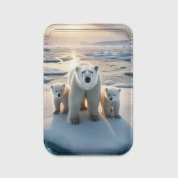 Картхолдер Magsafe магнитный Polar bear with her cubs - ai art