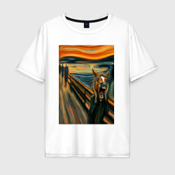 Лошадь кричит - мем картина от нейросети – Мужская футболка хлопок Oversize с принтом купить со скидкой в -16%