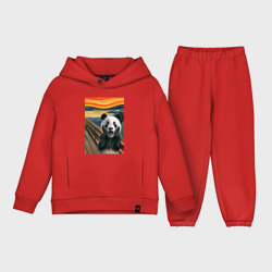 Детский костюм хлопок Oversize Панда: Крик- мем картина от нейросети
