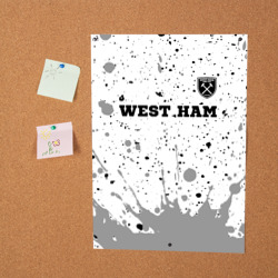 Постер с принтом West Ham sport на светлом фоне посередине для любого человека, вид спереди №2. Цвет основы: белый