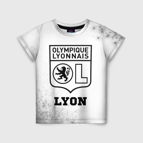 Детская футболка с принтом Lyon sport на светлом фоне, вид спереди №1