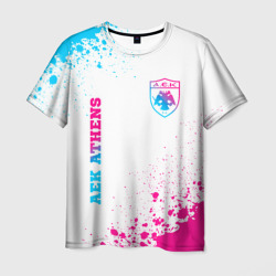 AEK Athens neon gradient style вертикально – Мужская футболка 3D с принтом купить со скидкой в -26%