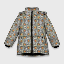 Геометрический разноцветный узор  – Зимняя куртка для девочек 3D с принтом купить