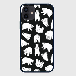 Узор белые медведи – Чехол для iPhone 12 Mini с принтом купить
