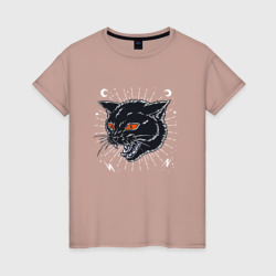 Лунная кошка – Женская футболка хлопок с принтом купить со скидкой в -20%