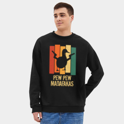 Мужской свитшот oversize без начеса хлопок Pew pew mudafukas - фото 2