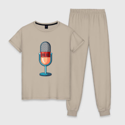 Микрофон – Женская пижама хлопок с принтом купить со скидкой в -10%
