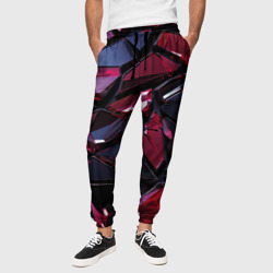 Темный абстрактный рубин – Мужские брюки 3D с принтом купить