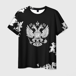 Герб РФ патриотический стиль краски – Мужская футболка 3D с принтом купить со скидкой в -26%
