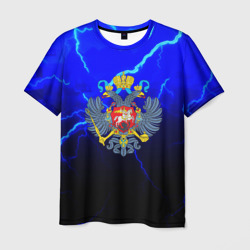 Герб РФ шторм империя – Мужская футболка 3D с принтом купить со скидкой в -26%