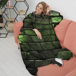 Плед с рукавами Зеленые неоновые кирпичи - фото 2