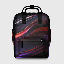 Темные волнистые абстрактные линии – Женский рюкзак 3D с принтом купить