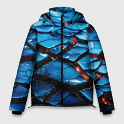 Синие поломанные камни – Мужская зимняя куртка 3D с принтом купить