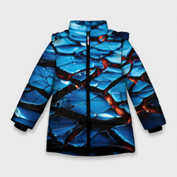 Синие поломанные камни – Зимняя куртка для девочек 3D с принтом купить