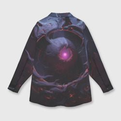 Рубашка с принтом Магическая темная текстура в   стиле фэнтези для любого человека, вид сзади №1. Цвет основы: белый