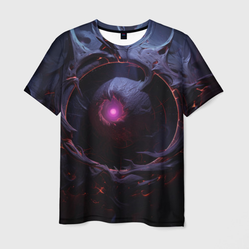 Мужская футболка с принтом Магическая темная текстура в   стиле фэнтези, вид спереди №1