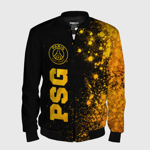 Мужской бомбер 3D PSG - gold gradient по-вертикали