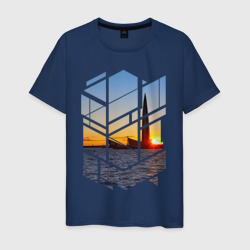 Лахта центр в Санкт-Петербурге – Мужская футболка хлопок с принтом купить со скидкой в -20%