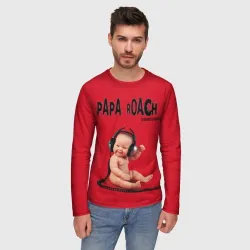 Мужской лонгслив 3D Papa Roach - baby with headphones - фото 2