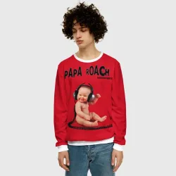 Мужской свитшот 3D Papa Roach - baby with headphones - фото 2