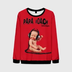 Мужской свитшот 3D Papa Roach - baby with headphones