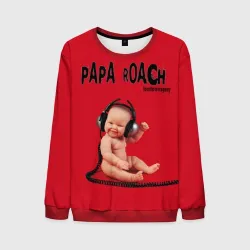 Мужской свитшот 3D Papa Roach - baby with headphones