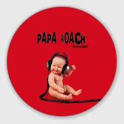 Круглый коврик для мышки Papa Roach - baby with headphones