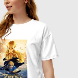 Женская футболка хлопок Oversize Легенда о зельде - фото 2