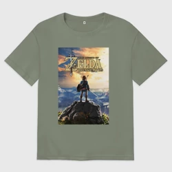 Женская футболка хлопок Oversize Легенда о зельде - Линк