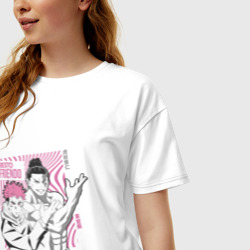Женская футболка хлопок Oversize Магическая битва Итадори Besto friendo  - фото 2