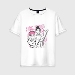 Женская футболка хлопок Oversize Магическая битва Итадори Besto friendo 