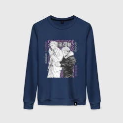 Женский свитшот хлопок Магическая битва Итадори и Нанами 