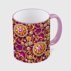 Ювелирные украшение на фиолетовом фоне – Кружка с полной запечаткой с принтом купить