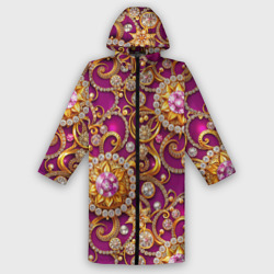Ювелирные украшение на фиолетовом фоне – Женский дождевик 3D с принтом купить