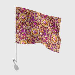 Ювелирные украшение на фиолетовом фоне – Флаг для автомобиля с принтом купить
