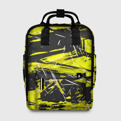 Yellow geometry - спортивный узор – Женский рюкзак 3D с принтом купить