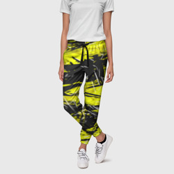 Yellow geometry - спортивный узор – Женские брюки 3D с принтом купить