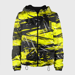 Yellow geometry - спортивный узор – Женская куртка 3D с принтом купить со скидкой в -10%