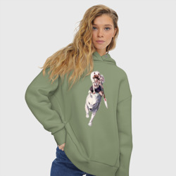 Женское худи Oversize хлопок Принцесса Мононоке волк - фото 2