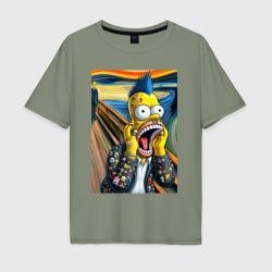 Гомер Симпсон кричит - мем нейросеть – Мужская футболка хлопок Oversize с принтом купить со скидкой в -16%