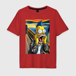 Гомер Симпсон кричит - мем нейросеть – Мужская футболка хлопок Oversize с принтом купить со скидкой в -16%