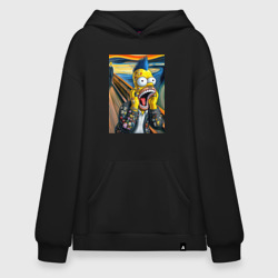 Худи SuperOversize хлопок Гомер Симпсон кричит - панк мем нейросеть