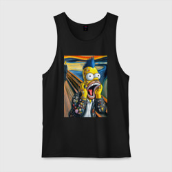 Мужская майка хлопок Гомер Симпсон кричит - панк мем нейросеть