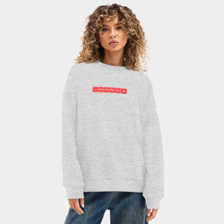 Женский свитшот oversize без начеса хлопок Honda red logo - фото 2