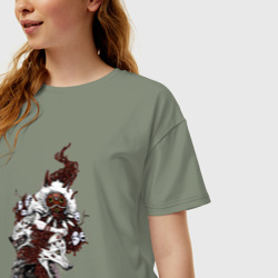 Женская футболка хлопок Oversize Принцесса Мононоке оборотень - фото 2