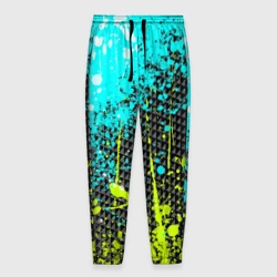 Мужские брюки 3D Брызги красок с геометрией