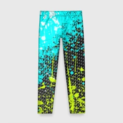 Детские леггинсы 3D Брызги красок с геометрией